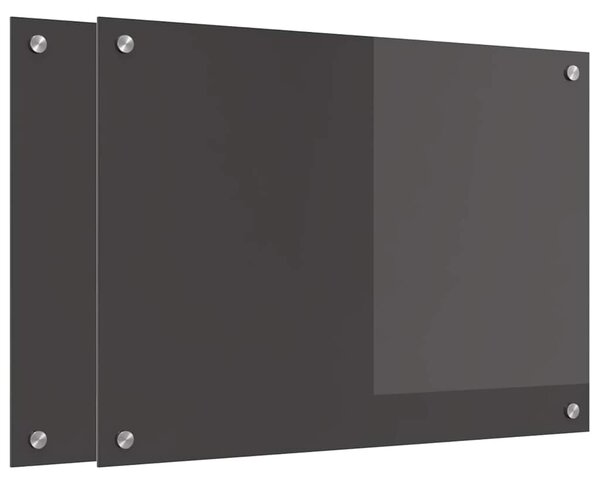 Panel kuchenny 2 pcs Ciemnoszary 70 x 50 cm szkło hartowane