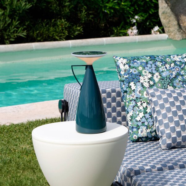 Kartell Lampa stołowa LED Camomille, możliwość ściemniania, niebieski, salon / jadalnia, tworzywo sztuczne, design