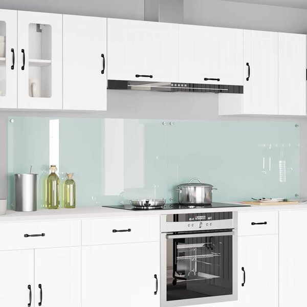 Panel kuchenny 2 pcs Biały 120 x 60 cm szkło hartowane