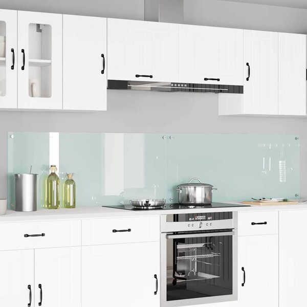 Panel kuchenny 2 pcs Biały 120 x 50 cm szkło hartowane