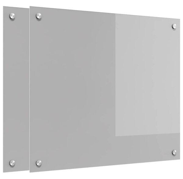 Panel kuchenny 2 pcs Jasnoszary 70 x 60 cm szkło hartowane