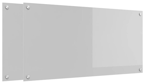 Panel kuchenny 2 pcs Jasnoszary 100 x 50 cm szkło hartowane