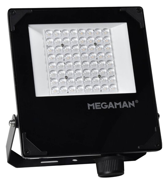 MEGAMAN Reflektor zewnętrzny LED Hugo, 50 W, 4000 K, IP66 Hugo, czarny, aluminium