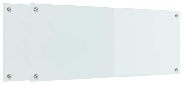 Panel kuchenny 2 pcs Biały 100 x 40 cm szkło hartowane