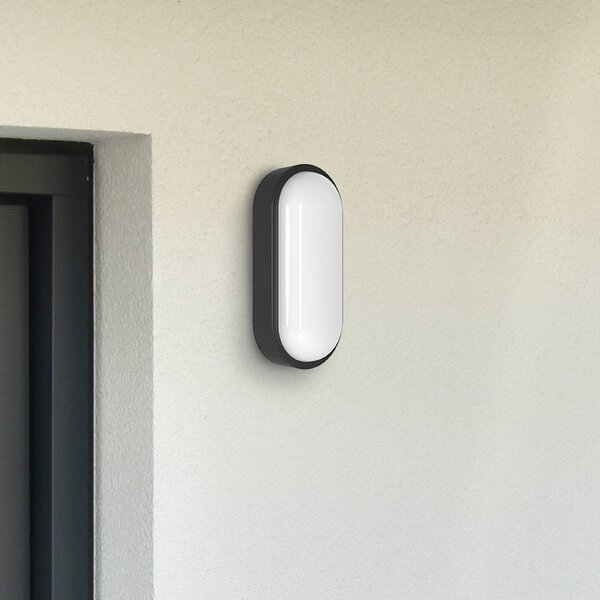 MEGATRON Lampa zewnętrzna z czujnikiem ruchu Zella Neo Sensor, możliwość ściemniania, czarny, przedpokój, tworzywo sztuczne