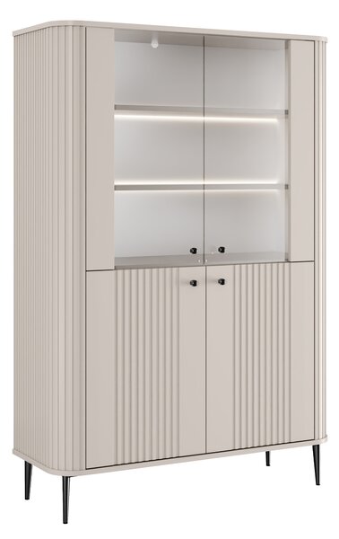 Witryna Vesper 103 cm czterodrzwiowa - kaszmir / czarne nogi