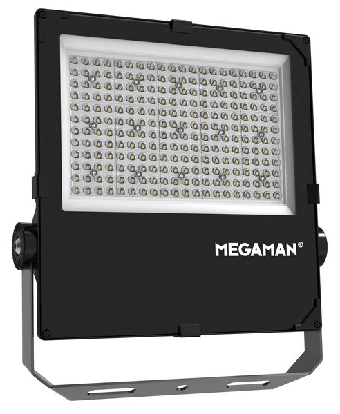 MEGAMAN Reflektor zewnętrzny LED Hugo, 150 W, 3000 K, IP66 Hugo, czarny, aluminium