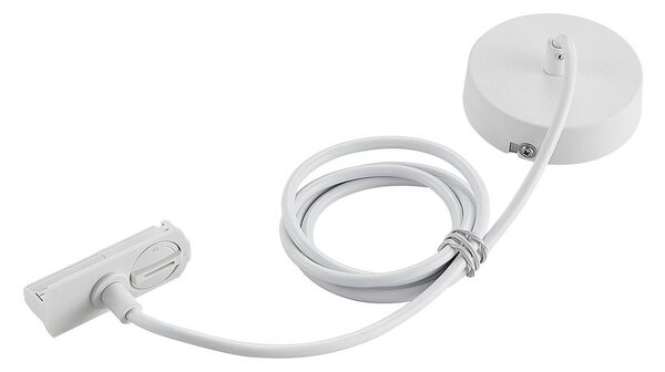 System szynowy Lindby Linaro, GU10, 6-punktowa, biały, kształt litery O Linaro, biały / opal, salon / jadalnia, aluminium, nowoczesny