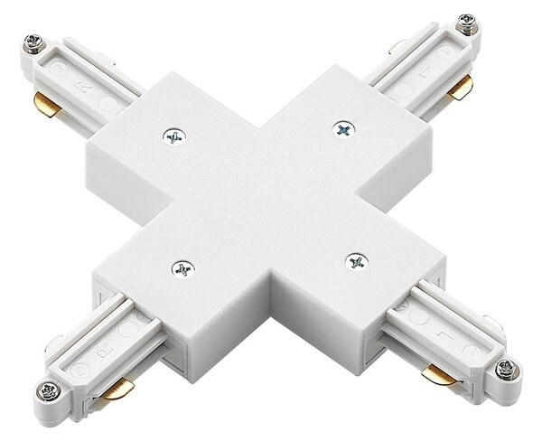 System szynowy Lindby Linaro, GU10, 6-punktowa, biały, kształt X Linaro, biały / opal, salon / jadalnia, aluminium, nowoczesny