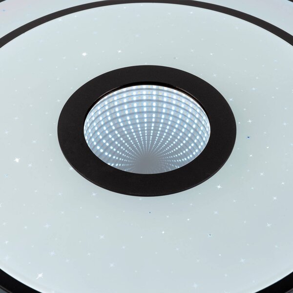 Näve Lampa sufitowa LED Genua, możliwość ściemniania, czarny, salon / jadalnia, metal, nowoczesny