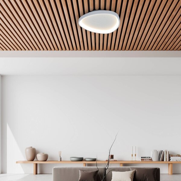 Näve Lampa sufitowa LED Argesa, możliwość ściemniania, biały / opal, salon / jadalnia, metal, nowoczesny
