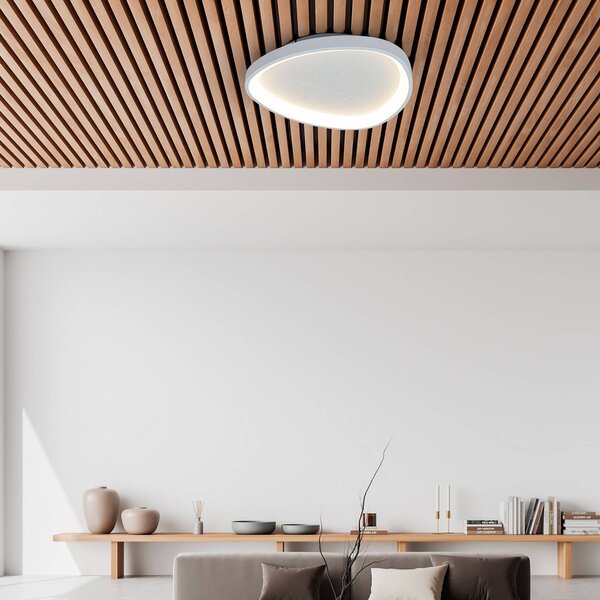 Näve Lampa sufitowa LED Argesa, możliwość ściemniania, biały / opal, salon / jadalnia, metal, nowoczesny
