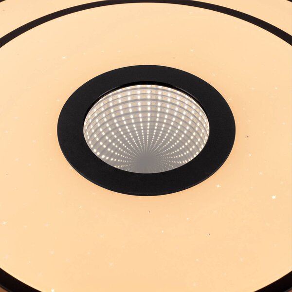 Näve Lampa sufitowa LED Genua, możliwość ściemniania, czarny, salon / jadalnia, metal, nowoczesny