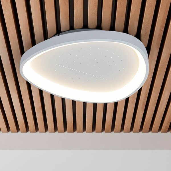Näve Lampa sufitowa LED Argesa, możliwość ściemniania, biały / opal, salon / jadalnia, metal, nowoczesny