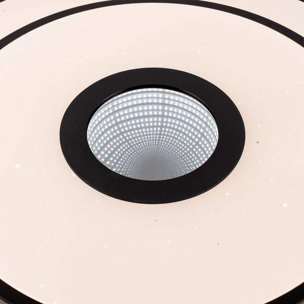 Näve Lampa sufitowa LED Genua, możliwość ściemniania, czarny, salon / jadalnia, metal, nowoczesny