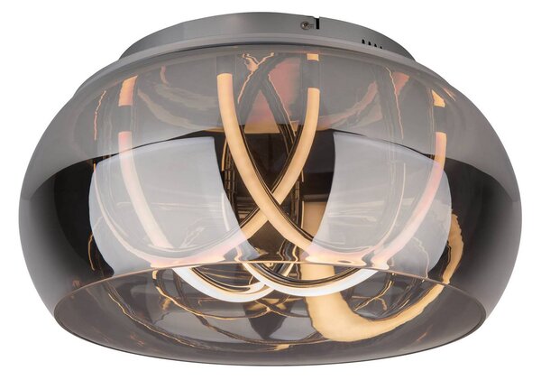 Näve Lampa sufitowa LED Malou, możliwość ściemniania, aluminiowy / szary / cynkowy, salon / jadalnia, szkło