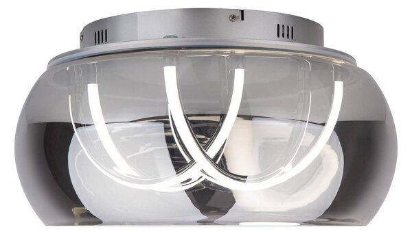 Näve Lampa sufitowa LED Malou, możliwość ściemniania, aluminiowy / szary / cynkowy, salon / jadalnia, szkło