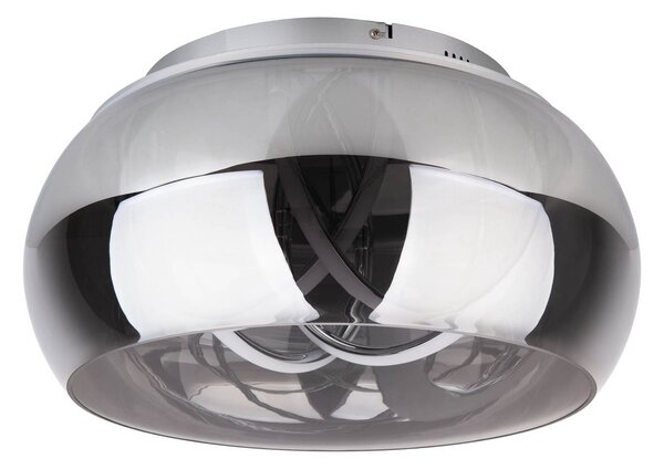 Näve Lampa sufitowa LED Malou, możliwość ściemniania, aluminiowy / szary / cynkowy, salon / jadalnia, szkło