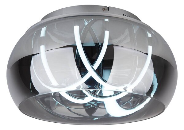Näve Lampa sufitowa LED Malou, możliwość ściemniania, aluminiowy / szary / cynkowy, salon / jadalnia, szkło