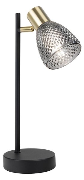 Näve Lampa stołowa Lindita, aluminiowy / szary / cynkowy, salon / jadalnia, szkło