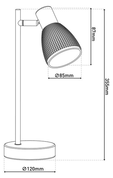 Näve Lampa stołowa Lindita, aluminiowy / szary / cynkowy, salon / jadalnia, szkło