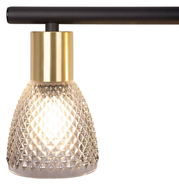 Näve Lampa wisząca szklana Lindita, aluminiowy / szary / cynkowy, salon / jadalnia, szkło