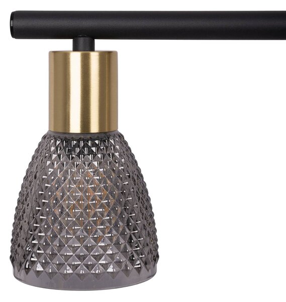 Näve Lampa wisząca szklana Lindita, aluminiowy / szary / cynkowy, salon / jadalnia, szkło