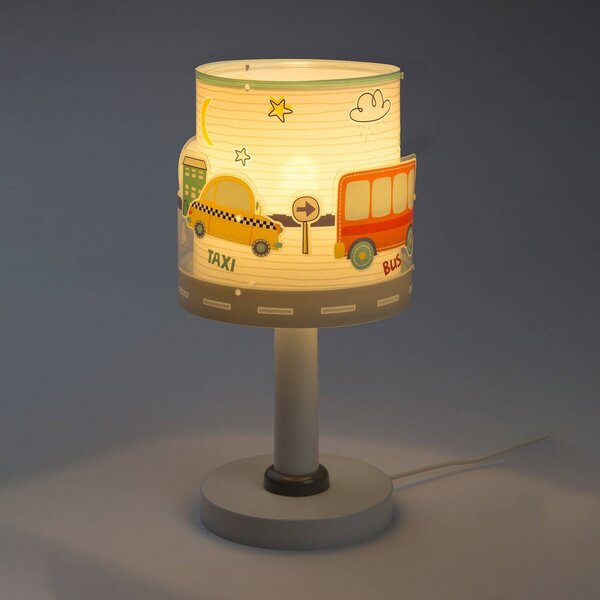 Dalber Lampa stołowa Baby Travel, biały / opal, pokój dziecięcy, tworzywo sztuczne