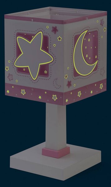 Dalber Lampa stołowa Moonlight Pink, fioletowy / różowy / bladoróżowy, pokój dziecięcy, tworzywo sztuczne