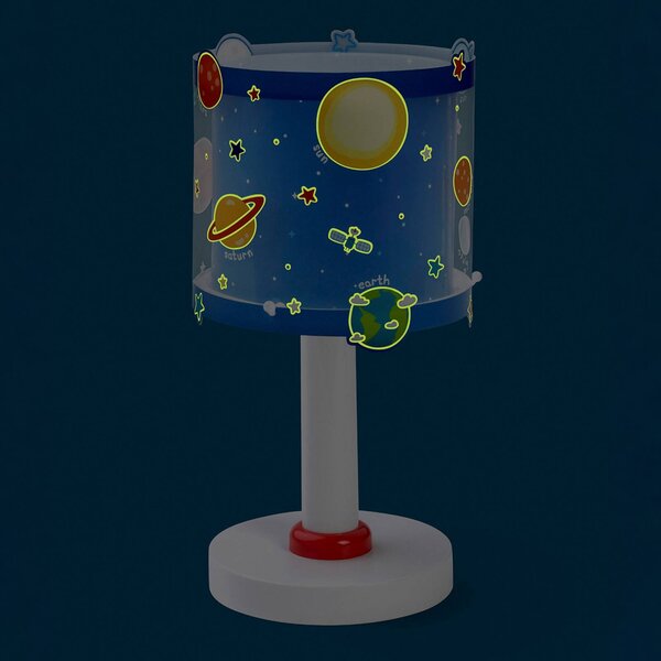 Dalber Lampa stołowa Planets, niebieski, pokój dziecięcy, tworzywo sztuczne