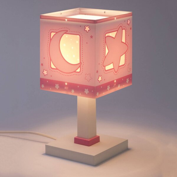 Dalber Lampa stołowa Moonlight Pink, fioletowy / różowy / bladoróżowy, pokój dziecięcy, tworzywo sztuczne