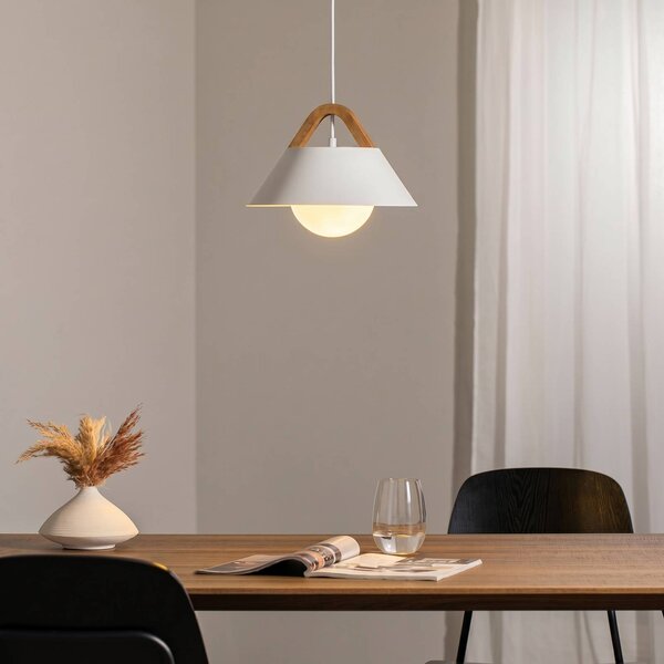 Lampa wisząca Funda Luminex, możliwość ściemniania, biały / opal, salon / jadalnia, metal, nowoczesny