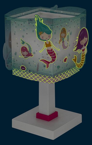 Dalber Lampa stołowa Mermaids, niebieski, pokój dziecięcy, tworzywo sztuczne