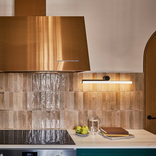MARSET Kinkiet designerski Ambrosia A 60, możliwość ściemniania, czarny, salon / jadalnia, aluminium, design