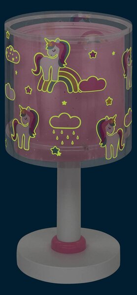 Dalber Lampa stołowa Unicorns, fioletowy / różowy / bladoróżowy, pokój dziecięcy, tworzywo sztuczne