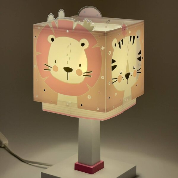 Dalber Lampa stołowa Baby Jungle, fioletowy / różowy / bladoróżowy, pokój dziecięcy, tworzywo sztuczne