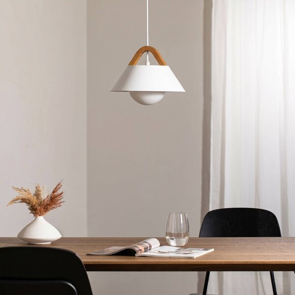 Lampa wisząca Funda Luminex, możliwość ściemniania, biały / opal, salon / jadalnia, metal, nowoczesny