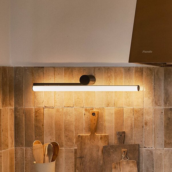 MARSET Kinkiet designerski Ambrosia A 60, możliwość ściemniania, czarny, salon / jadalnia, aluminium, design