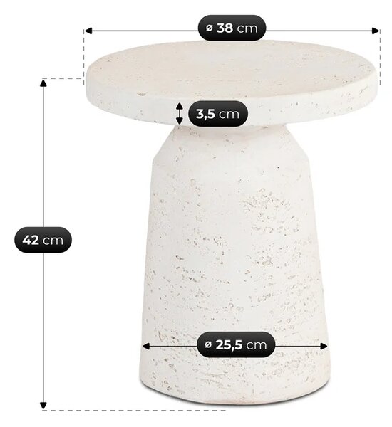 Stolik Kawowy DESS 38 cm Krem/Beż Nowoczesny