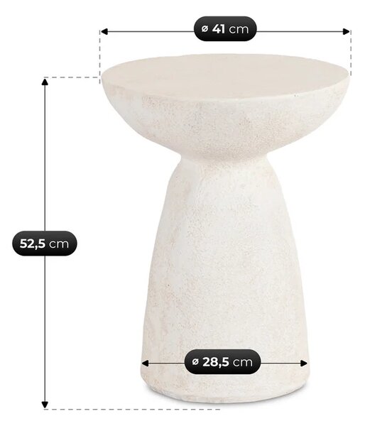 Stolik Kawowy NELL 41 cm Krem/Beż Nowoczesny