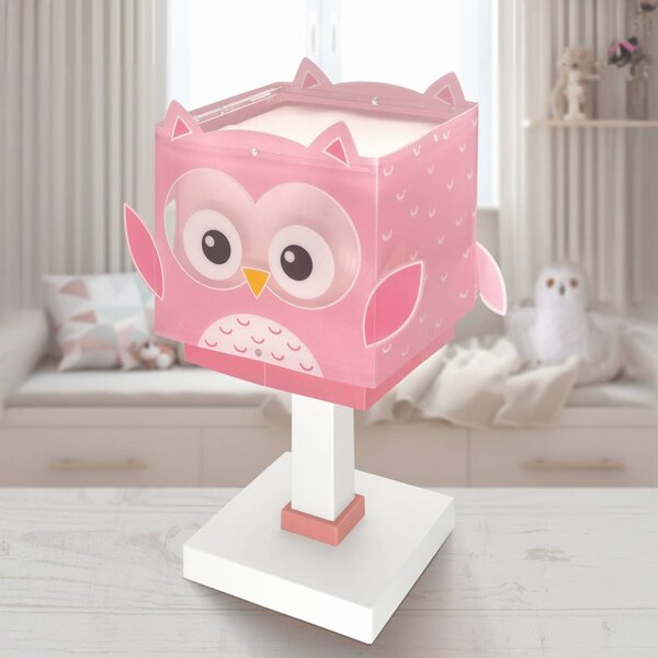 Dalber Lampa stołowa Little Pink Owl, fioletowy / różowy / bladoróżowy, pokój dziecięcy, tworzywo sztuczne