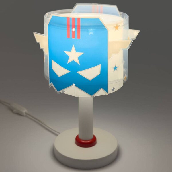 Dalber Lampa stołowa Blue Hero, niebieski, pokój dziecięcy, tworzywo sztuczne