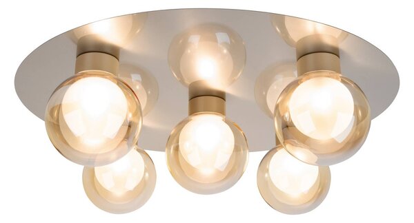 Näve Lampa sufitowa Donika, możliwość ściemniania, kremowy / amber, salon / jadalnia, szkło