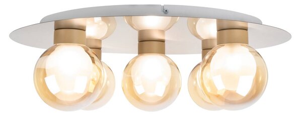 Näve Lampa sufitowa Donika, możliwość ściemniania, kremowy / amber, salon / jadalnia, szkło