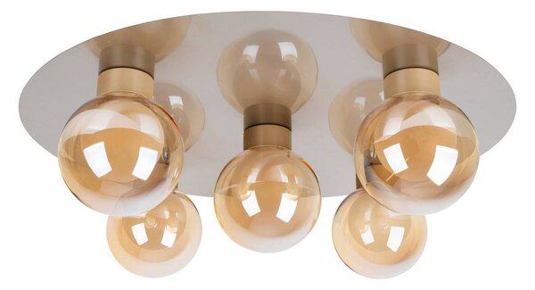 Näve Lampa sufitowa Donika, możliwość ściemniania, kremowy / amber, salon / jadalnia, szkło