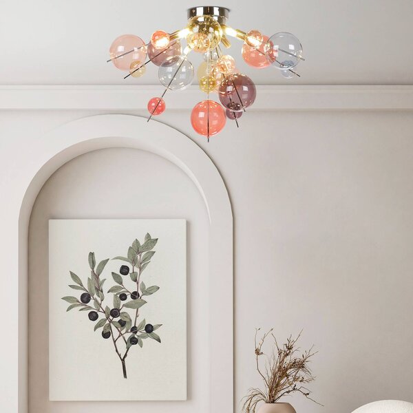Näve Lampa sufitowa Explosion, możliwość ściemniania, multikolor, salon / jadalnia, szkło
