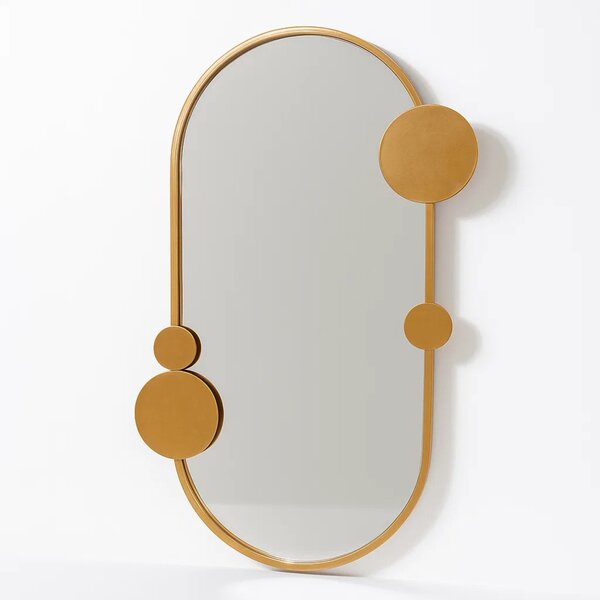 Lustro ścienne SAANA z geometrycznymi zdobieniami, 50 x 76 cm