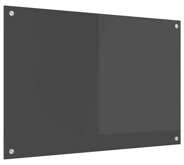 Panel kuchenny Czarny 90 x 60 cm szkło hartowane