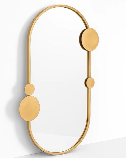 Lustro ścienne SAANA z geometrycznymi zdobieniami, 50 x 76 cm