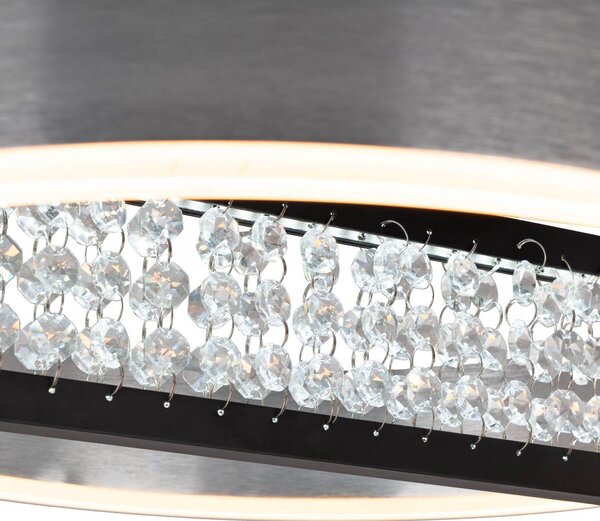 Näve Lampa wisząca Yvaris, możliwość ściemniania, aluminiowy / szary / cynkowy, salon / jadalnia, metal, nowoczesny